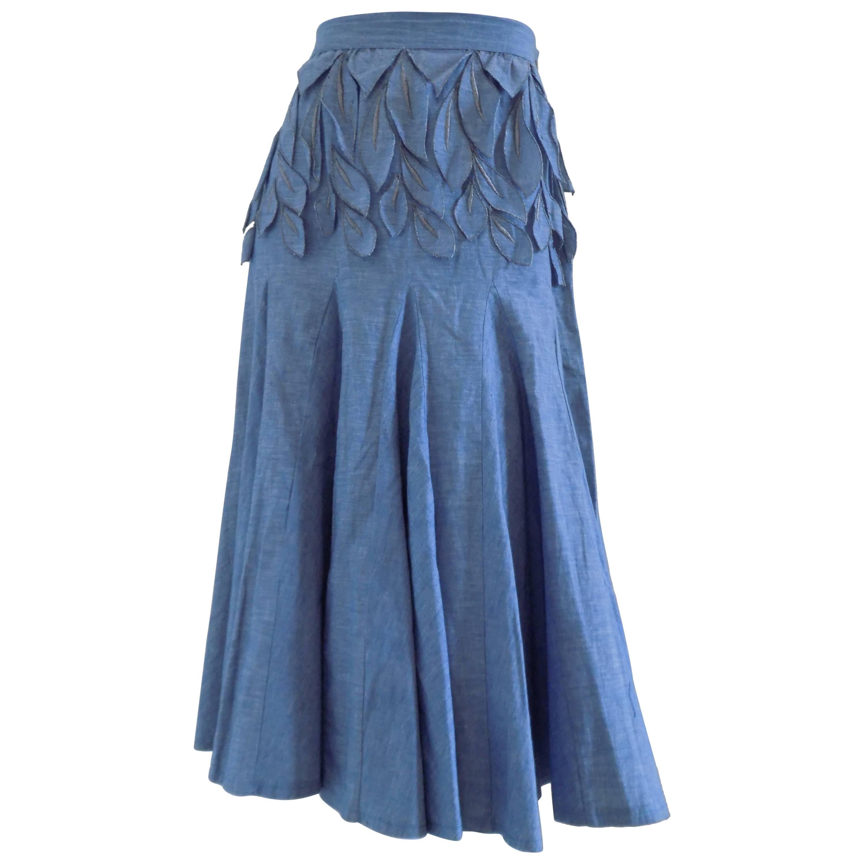 1980s Carlito Blu denim skirt