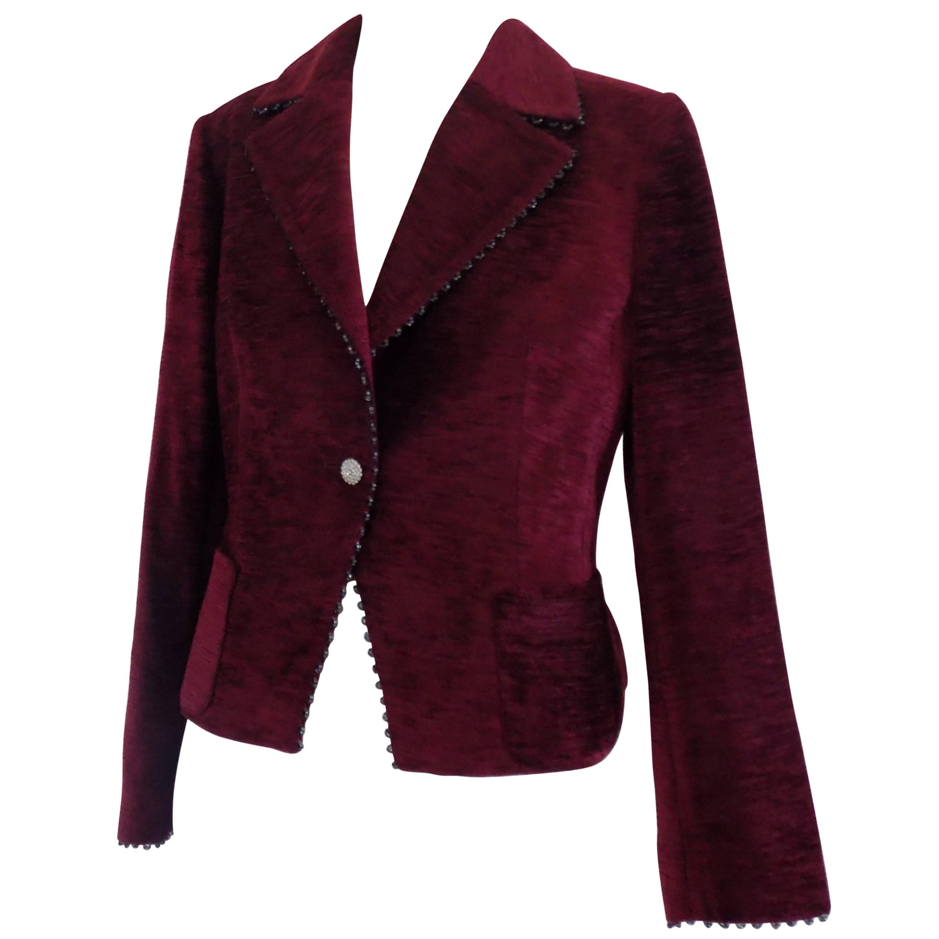 1970s Darà bordeaux velvet jacket For Sale