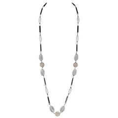 Sterling silver flapper necklace of glass, rhinestone and enamel, 1920s 9