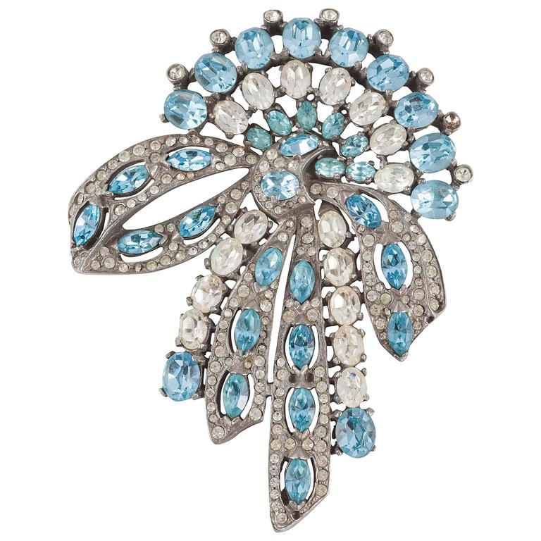 Eisenberg Original large paste 'bow' brooch, 1940s For Sale at 1stDibs