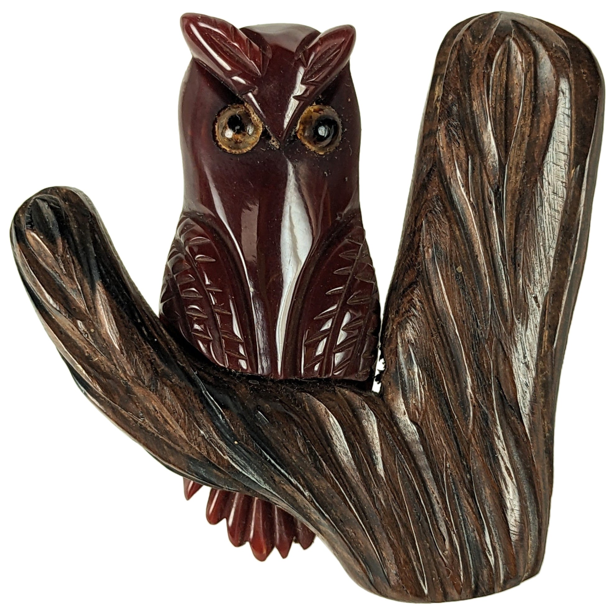 Art Deco Bakelite Owl on Branch For Sale