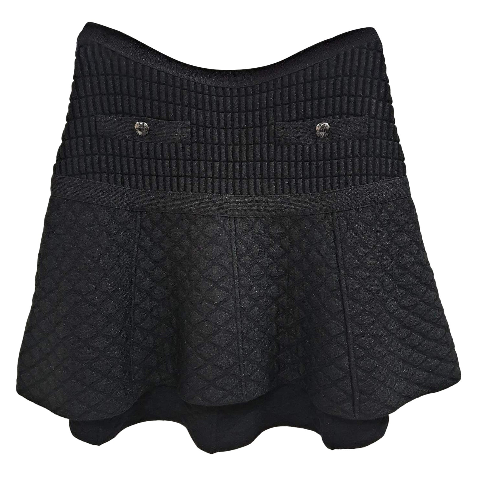 Chanel Globe Black Skirt  For Sale