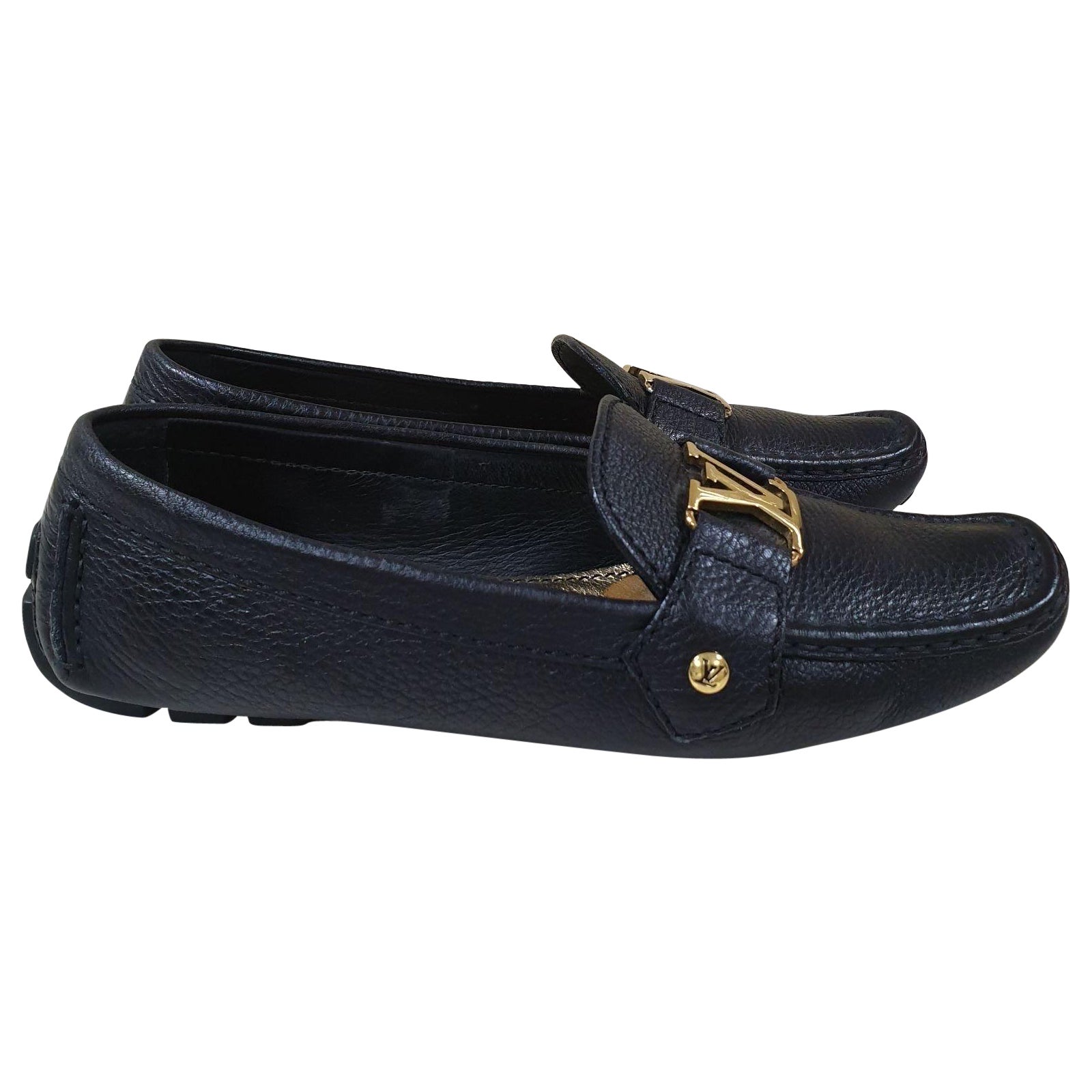 Louis Vuitton  Black Leather Monte Carlo Loafers