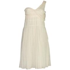 Prada Pleated Cotton Gauze Dress