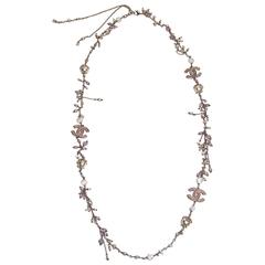 Chanel Must-Have 12A Necklace Antique Gold-tone and Pastel Colors