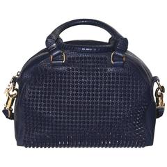 Christian Louboutin Small "Panettone" Bag - Blue Calf Leather Spiked 