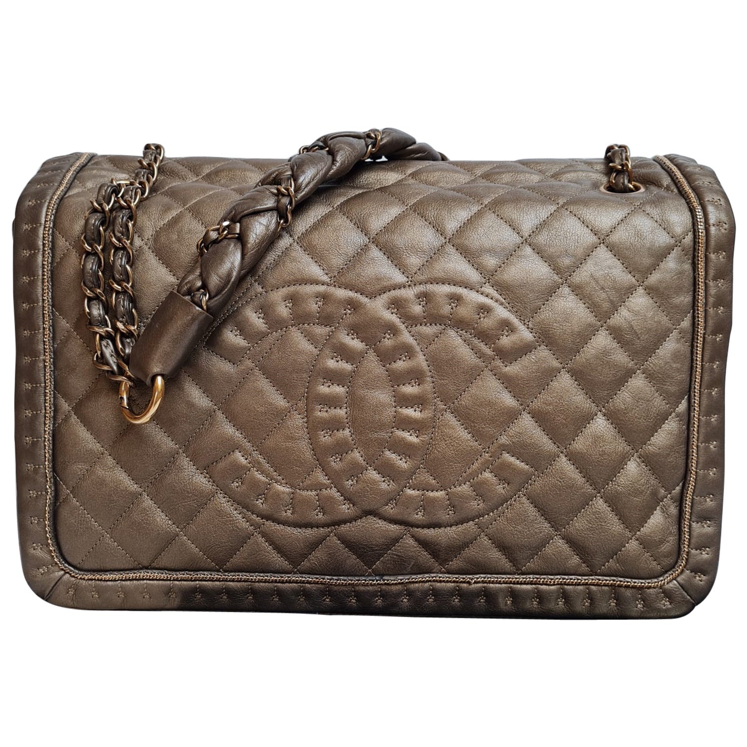 Chanel Camellia Flap Bag Printed Satin Medium at 1stDibs