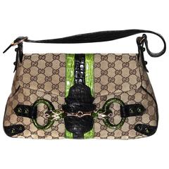 GUCCI by Tom Ford Limited Edition Monogram Jewelled Snake Head Shoulder Bag