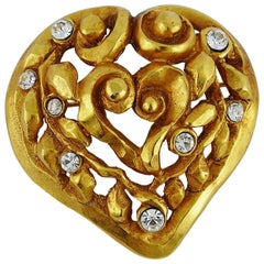 Christian Lacroix Vintage Openwork Heart Brooch Limited Edition X-mas 91