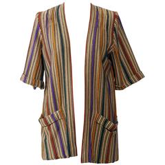 Retro 1970s MISSONI Knit Sweater Striped Cardigan