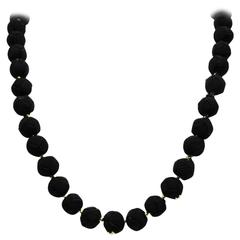 Chanel Necklace - Black Knot Gold CC Vintage Bead Charm Pearl Rare Lock Gripoix