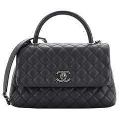 Chanel Coco Top Handle Bag Quilted Caviar Small