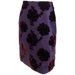 Prada Velvet black purple skirt 