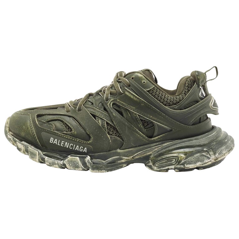 Balenciaga Green Rubber and Mesh Track Low Top Size 40 For Sale at 1stDibs