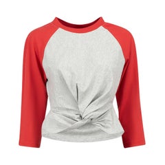 T by Alexander Wang Red & Grey Long Sleeves T-Shirt Size S