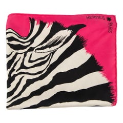 Hermès Women's Pink Silk Zebra Pegasus Scarf