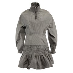 Ellery, miniabito grigio con maniche a palloncino in pied-de-poule, taglia S