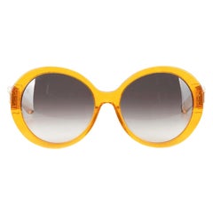 Used Louis Vuitton Women's Yellow Glitter Round Sunglasses