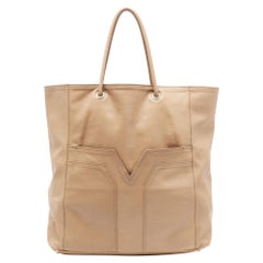 Yves Saint Laurent Beige Leather Lucky Chyc Tote