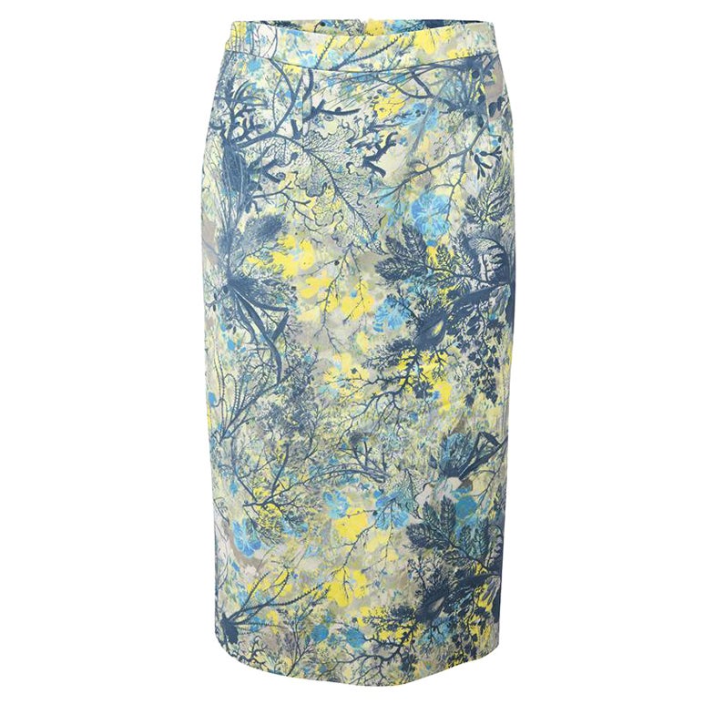 Erdem Graphic Printed Midi Pencil Skirt Size M For Sale