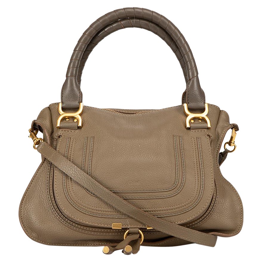 Chloé Women's Khaki Leather Marcie Handle Crossbody Bag For Sale at 1stDibs
