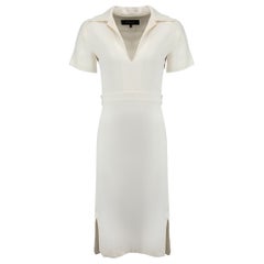 Ivory Collar V Neck Knee Length Dress Size XS