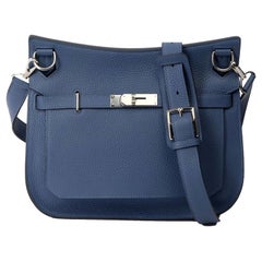 Hermès Femme Cuir Clemence Jypsiere Bleu foncé 28