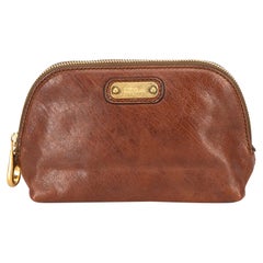 Alexander McQueen Women's Brown Leather Cosmetic Bag
