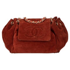 Chanel Women's Rust Suede Accordion Flap Bag