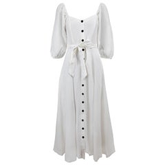 Weißes Korsettkleid mit Puffärmeln Größe M