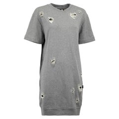 Moschino Love Moschino Grey Distressed Heart Sweater Dress Size M