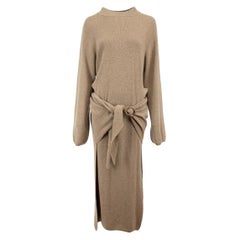 NANUSHKA Beige Wool Knitted Buckle Detail Maxi Dress Size S