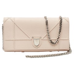 Dior Beige Leather Diorama Wallet on Chain