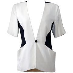 1980s Nina Ricci Black and White Jacket