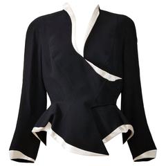 1980s THIERRY MUGLER Black and White Space Age Jacket