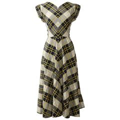 1950s Chess Print Cotton Dress 