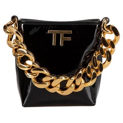 Tom Ford Women's Black Patent Leather TF Maxi Chain Bag
