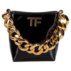 Borsa da donna Tom Ford in vernice nera TF Maxi Chain