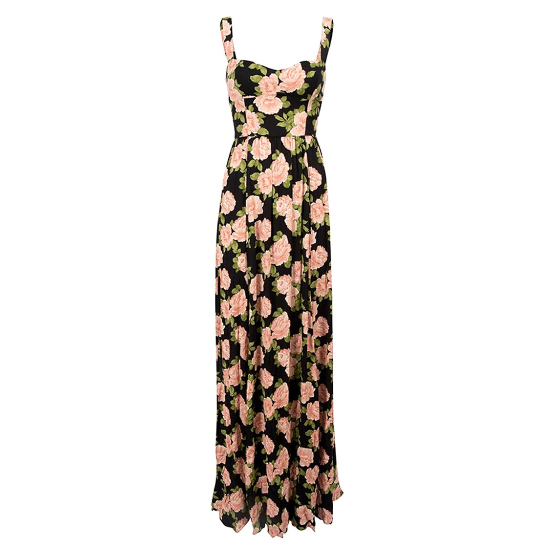 Black Rosalia Sleeveless Floral Print Maxi Dress Size XXS