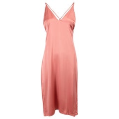 Reformation Salmon Pink Silk V Neck Mini Slip Dress Size XXS