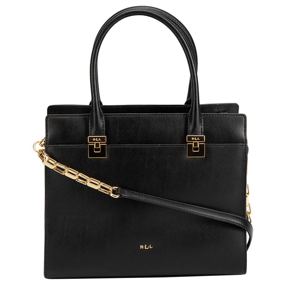 Ralph Lauren Women's Lauren Ralph Lauren Black Leather Top Handle Bag