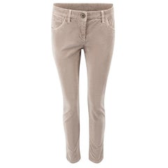 Pantalon en velours côtelé taupe Brunello Cucinelli, Taille S