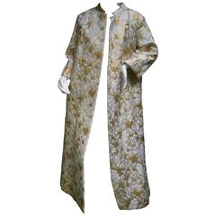 Opulent Gold Brocade Maxi Opera Coat c 1960