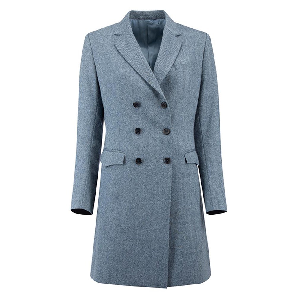 Louis Vuitton Pea coat Men Sz 52 Wool Leather Navy Blue Jacket Outerwear  vintage