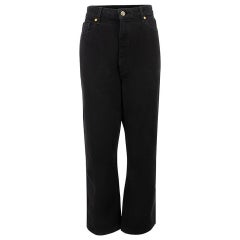 Khaite Jeans a vita alta in cotone nero Abigail Taglia M