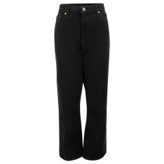 Khaite Black Cotton Abigail High-Rise Straight Leg Jeans Size M