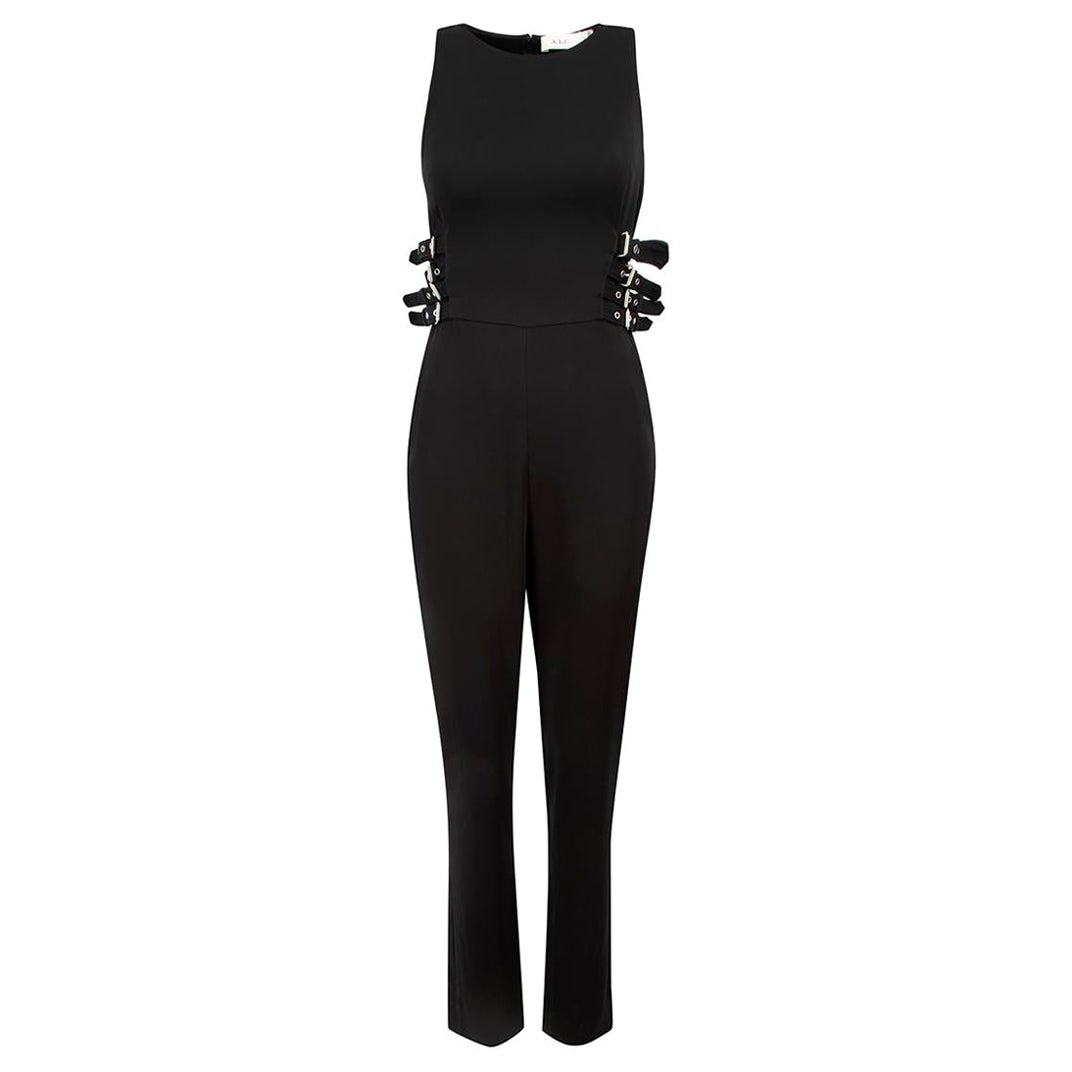 A.L.C Black Buckle Straps Detail Sleeveless Jumpsuit Size M For Sale