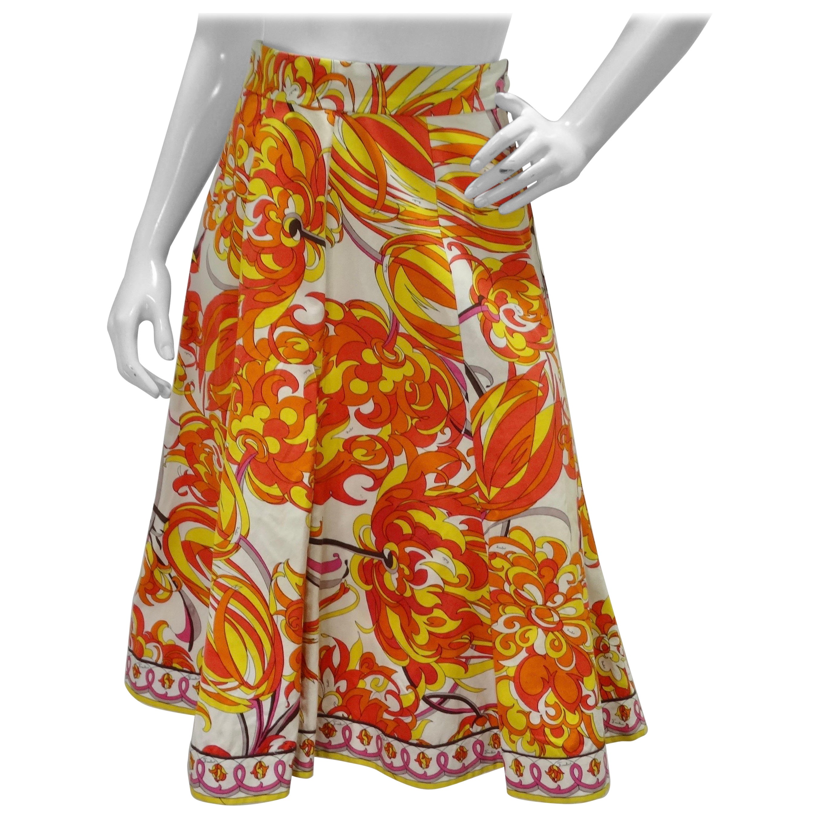1960s Emilio Pucci Pleated Skirt For Sale