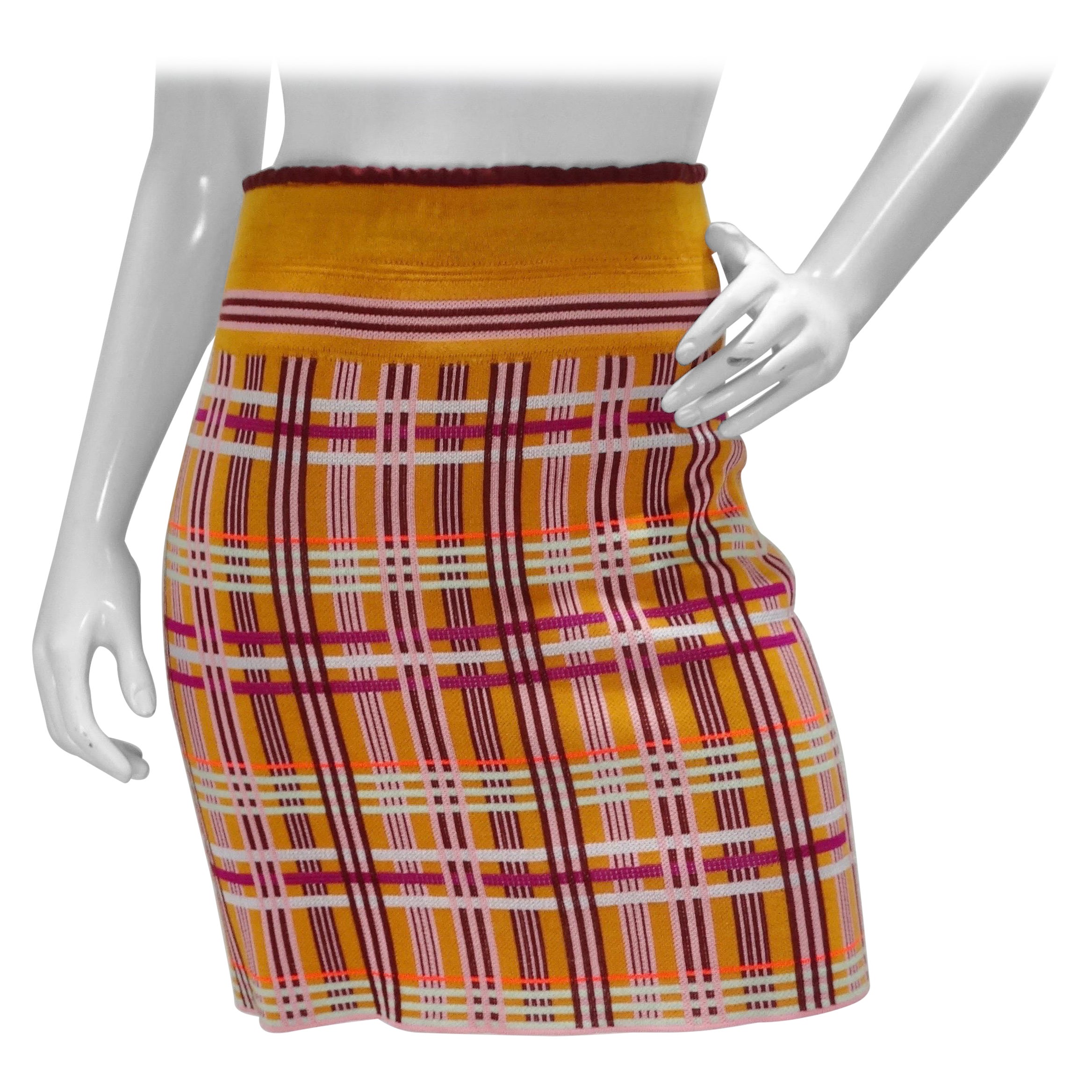 Missoni AW21 Plaid Pencil Skirt For Sale