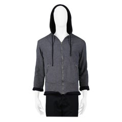 Miu Miu Grey Fleece Hooded Sweat Jacket 